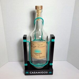 Casamigos tequila bottle holder/pour -made of painted wood & metal